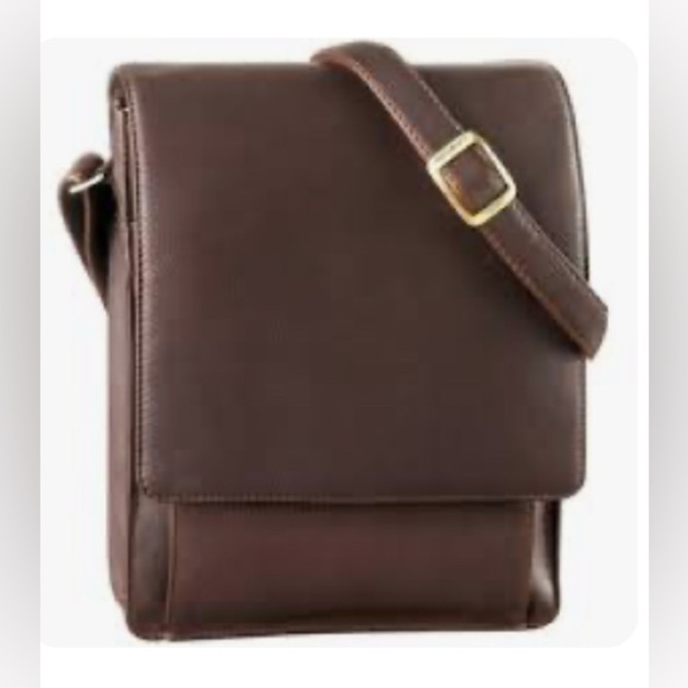 Derek Alexander Derby Unisex Leather Organizer Bag | Dark Brown